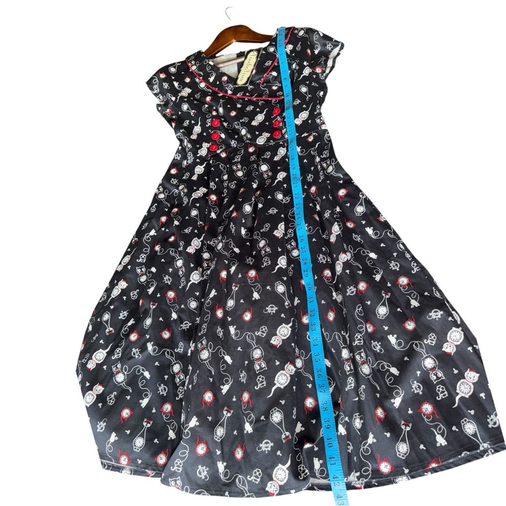 Today only $50 Voodoo Vixen Felix the Clock Cat Print Retro Dress NWT Rockabilly - Picture 14 of 16